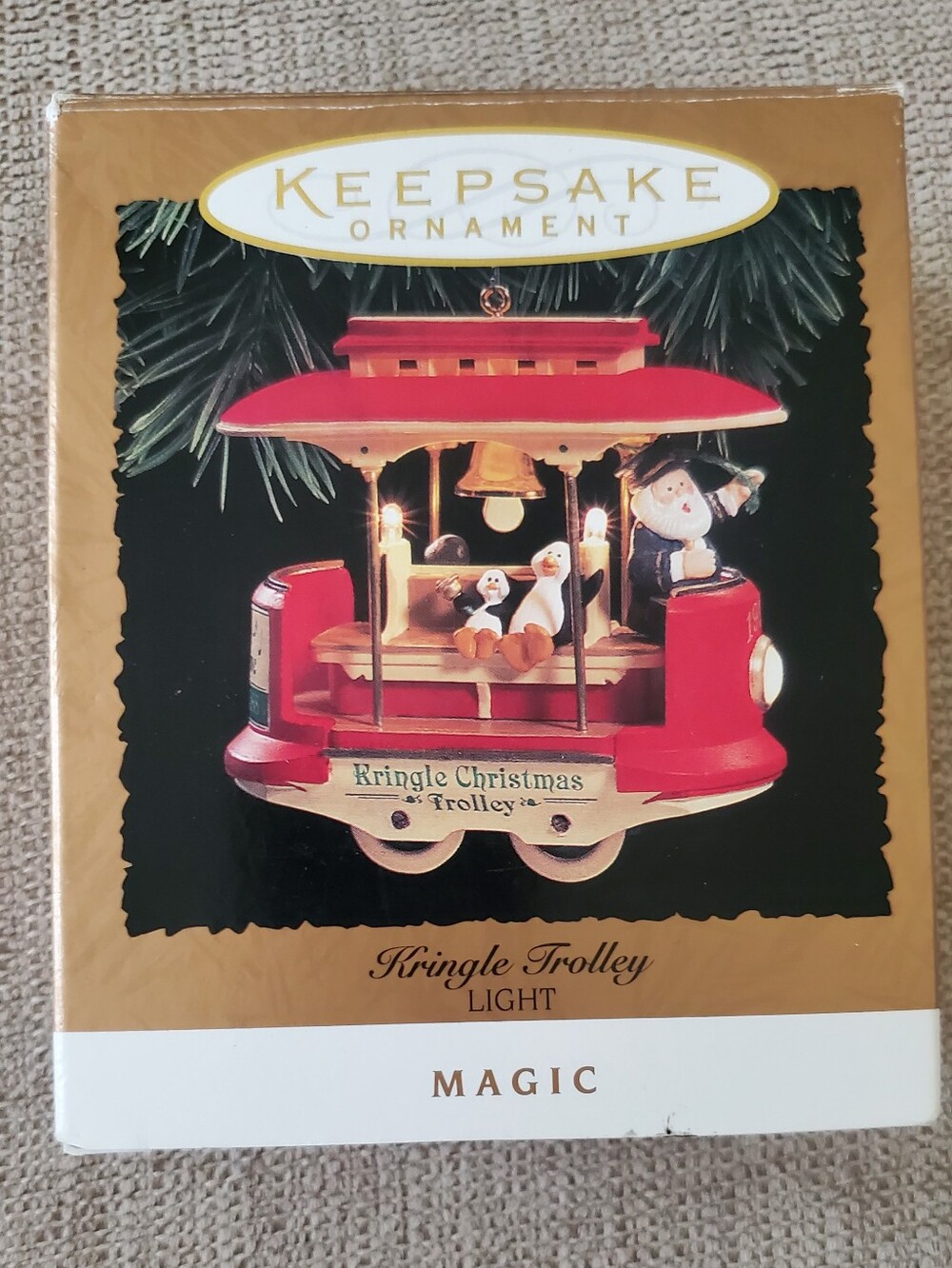 1994 Hallmark Kringle Trolley Ornament Lights Up